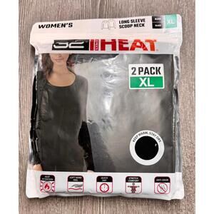 32 Degrees Heat Black Long Sleeve Scoop Neck 2pk Shirts Women Size XL